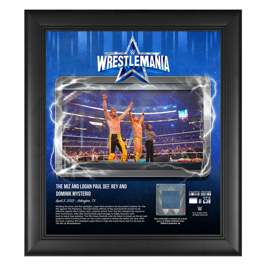 The Miz & Logan Paul WrestleMania 38 15x17 Commemorative Plaque