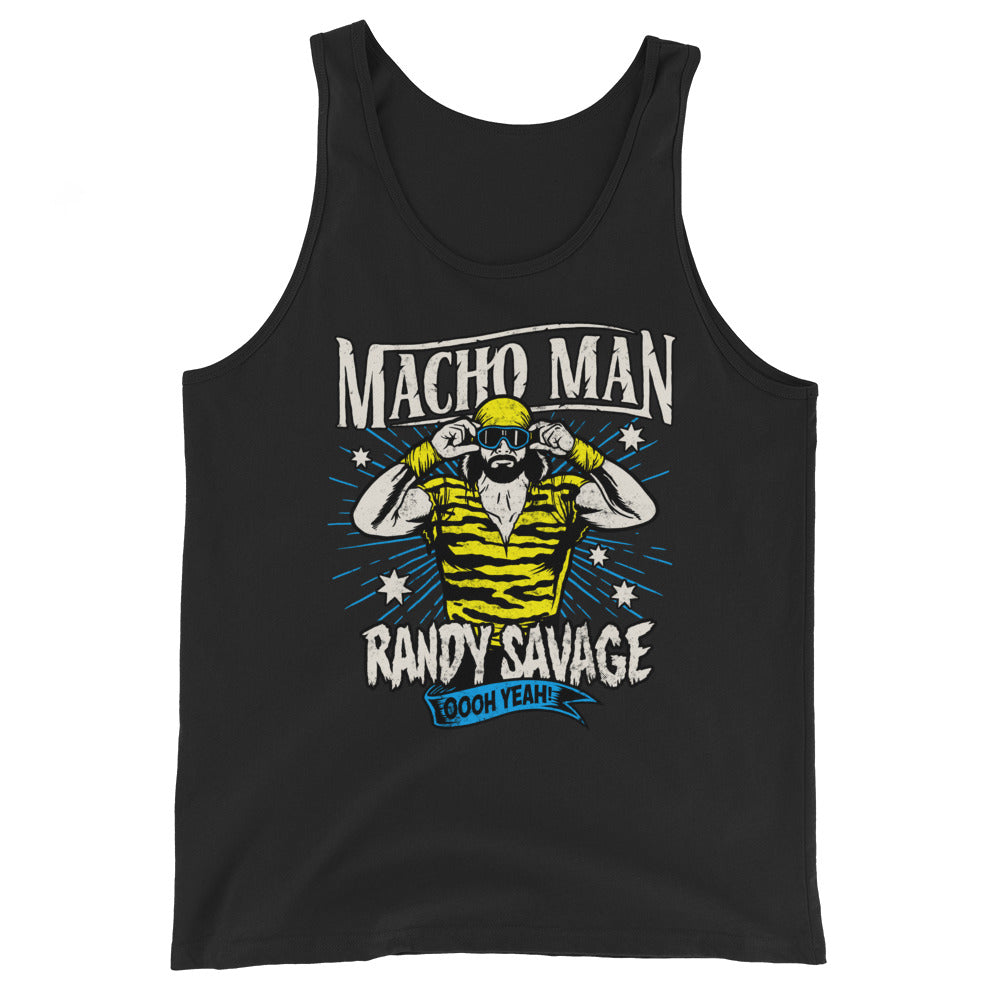 [Color:Black] Macho Man Randy Savage "Illustration" Tank Top
