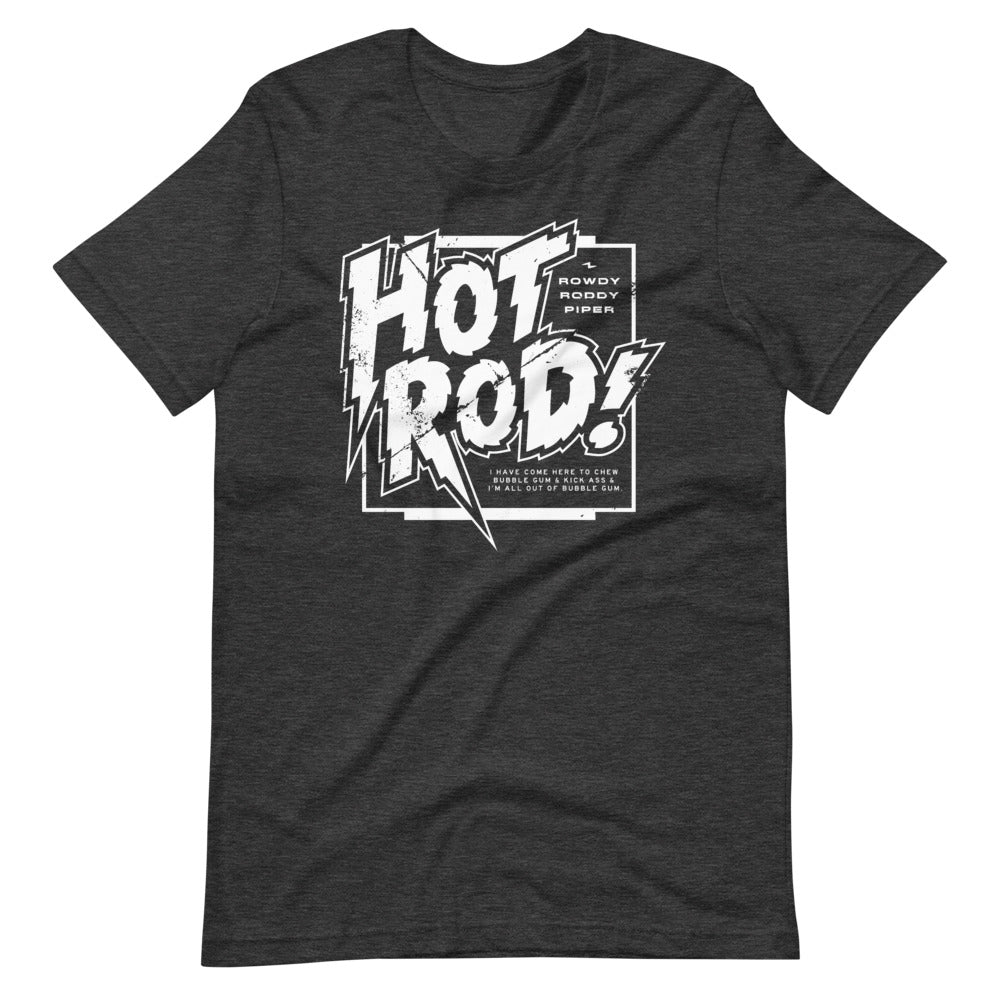 [Color:Dark Grey Heather] Rowdy Roddy Piper "Hot Rod! Logo" T-Shirt