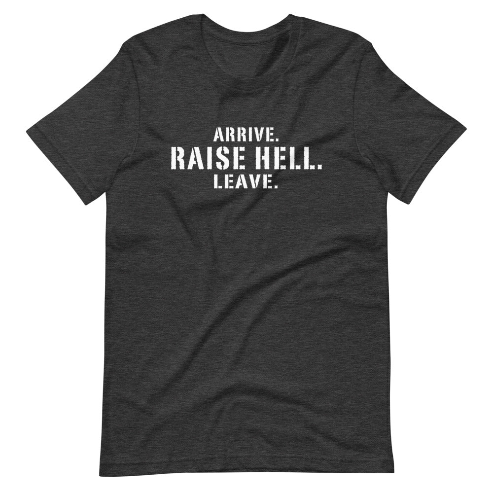 [Color:Dark Grey Heather] Stone Cold Steve Austin "Arrive. Raise Hell. Leave" T-Shirt