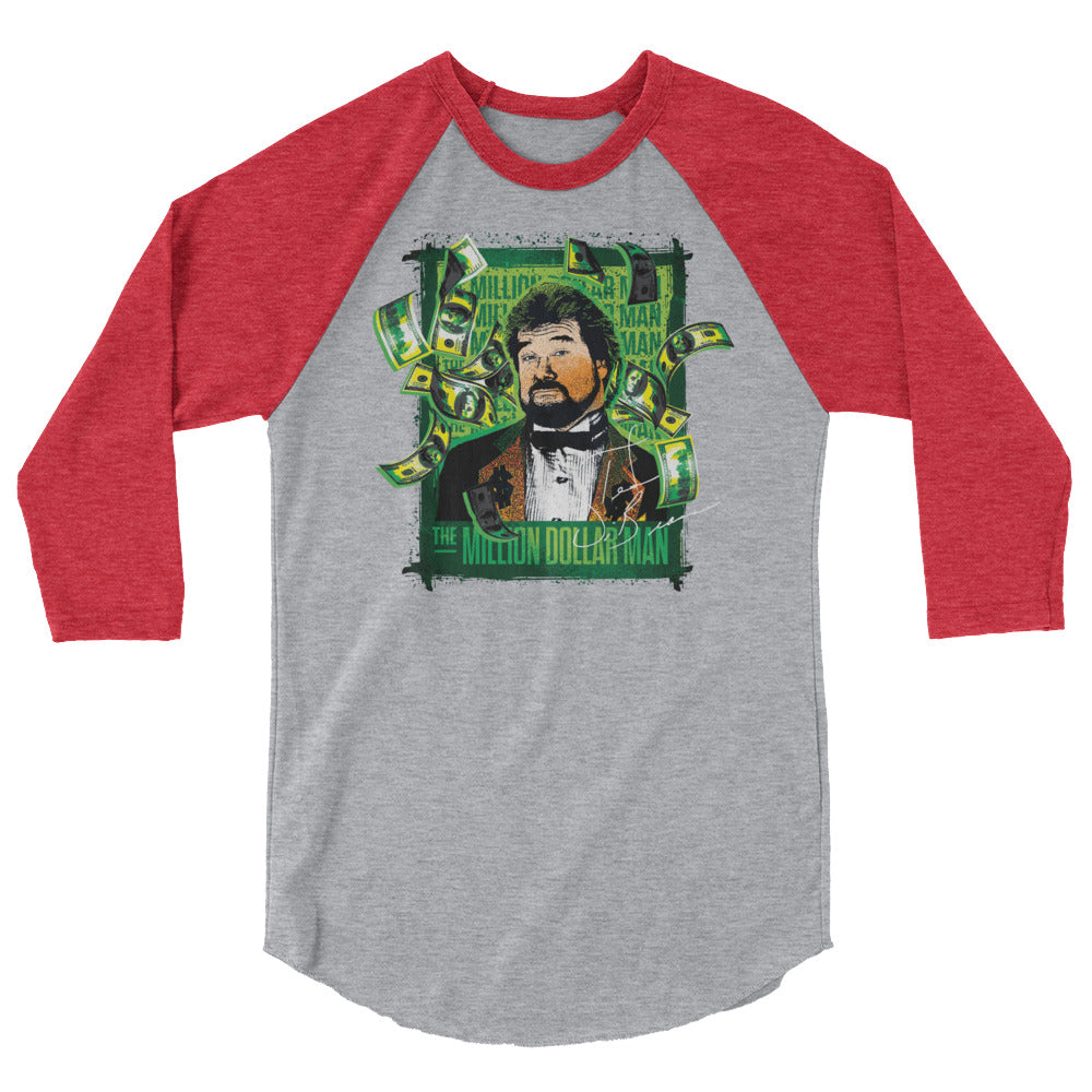 “Million Dollar Man” Ted DiBiase "Money" 3/4 Sleeve Raglan Shirt