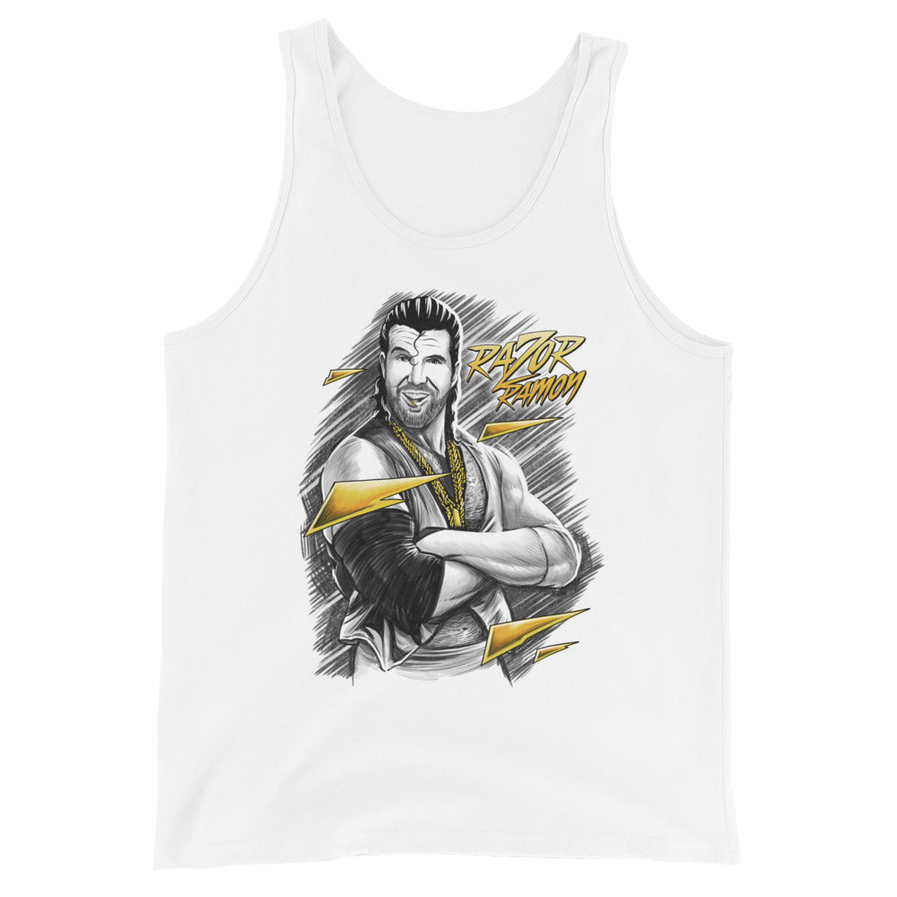 [Color:White] Razor Ramon "Arms Crossed" Tank Top
