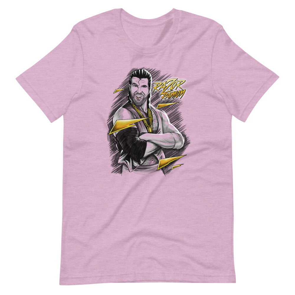 [Color:Heather Prism Lilac] Razor Ramon "Sketch" T-Shirt