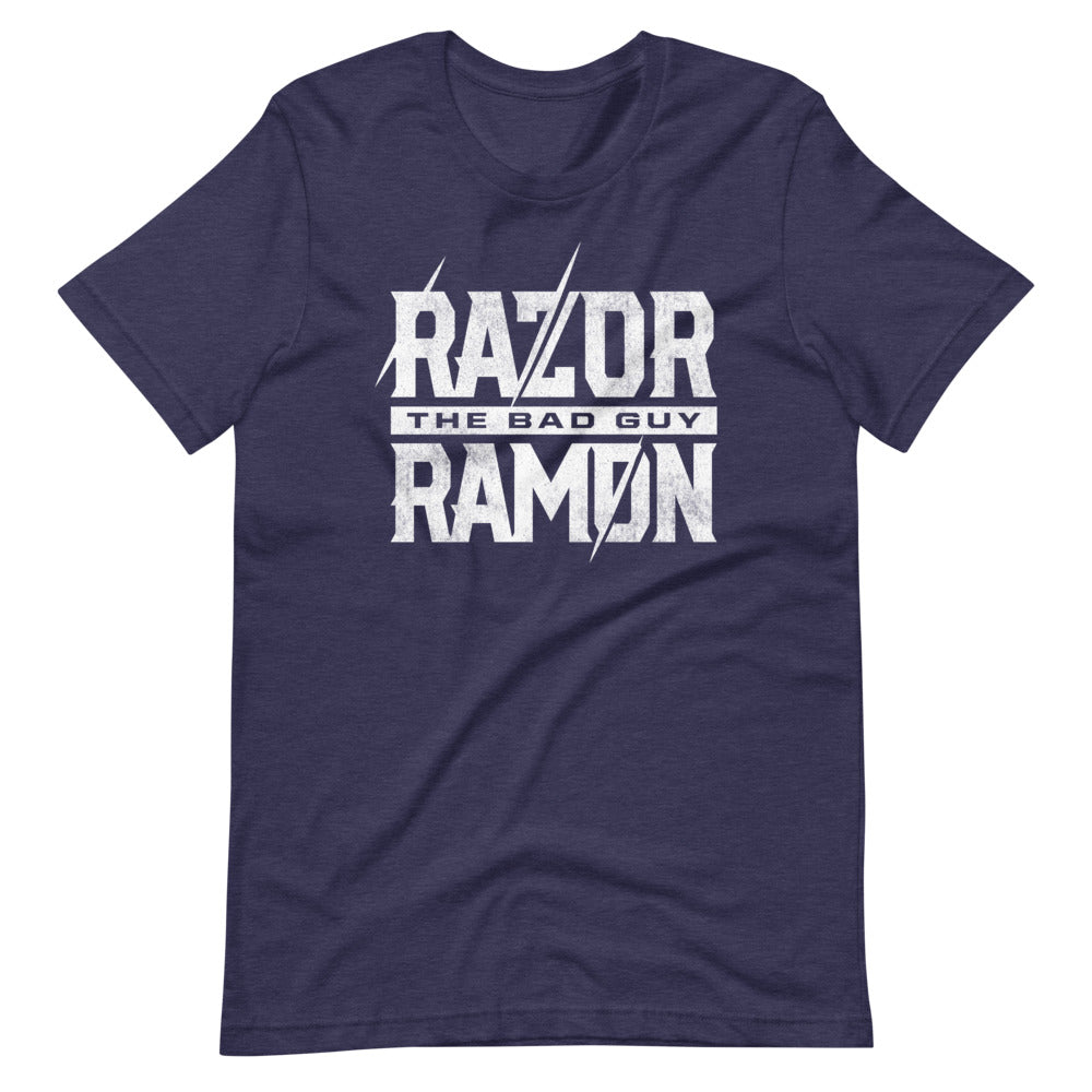 [Color:Heather Midnight Navy] Razor Ramon "Bad Guy Logo" T-Shirt
