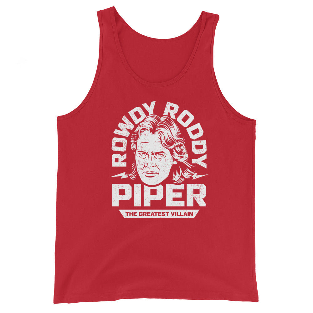 [Color:Red] Rowdy Roddy Piper "The Greatest Villain" Tank Top
