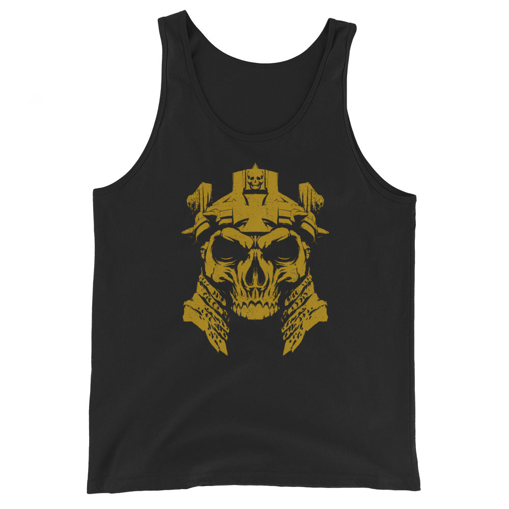 [Color:Black] Triple H "Gold Skull" Tank Top