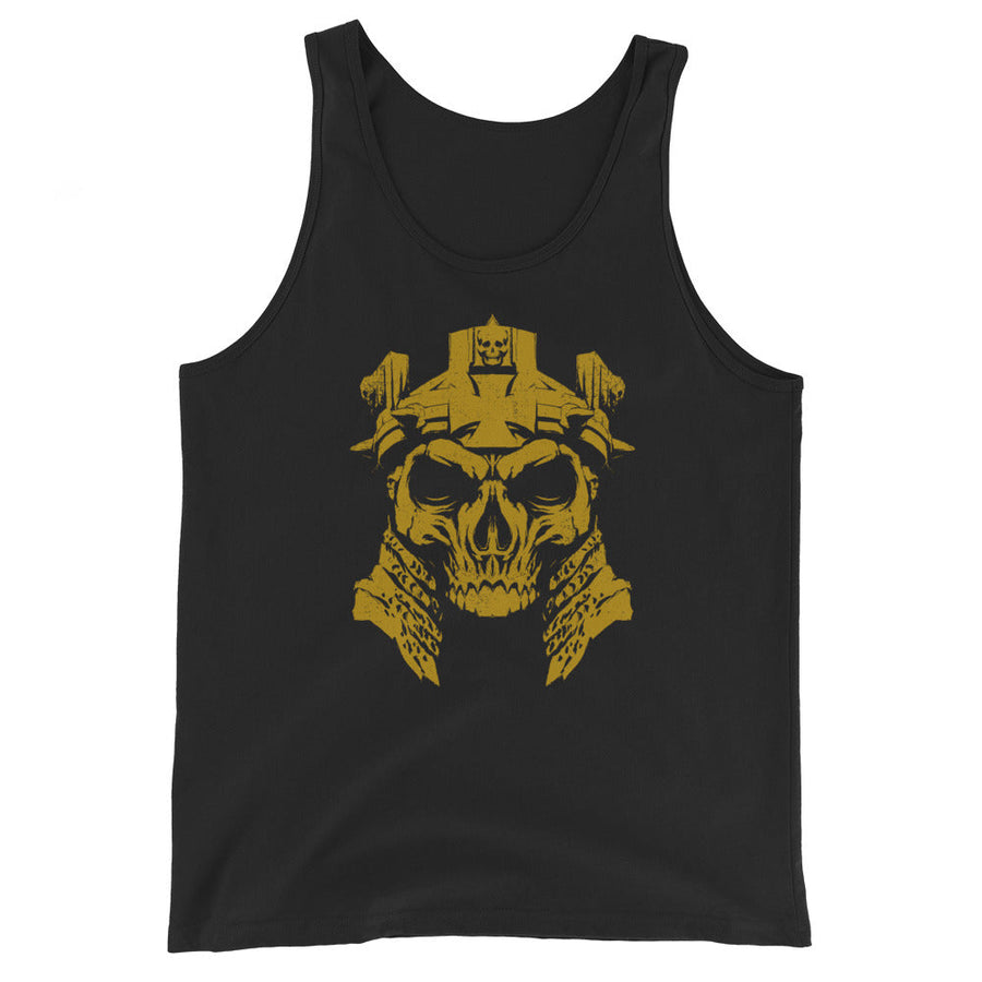 [Color:Black] Triple H "Gold Skull" Tank Top