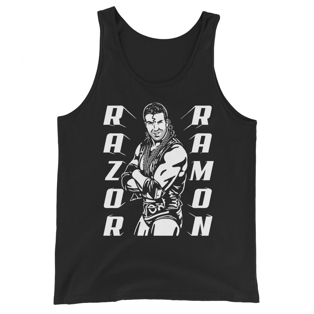 [Color:Black] Razor Ramon "Illustrated" Tank Top