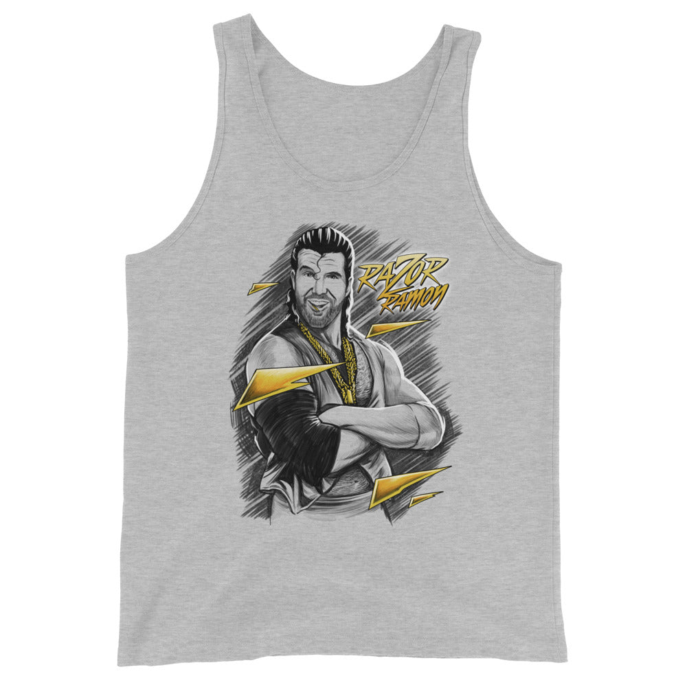 [Color:Athletic Heather] Razor Ramon "Arms Crossed" Tank Top