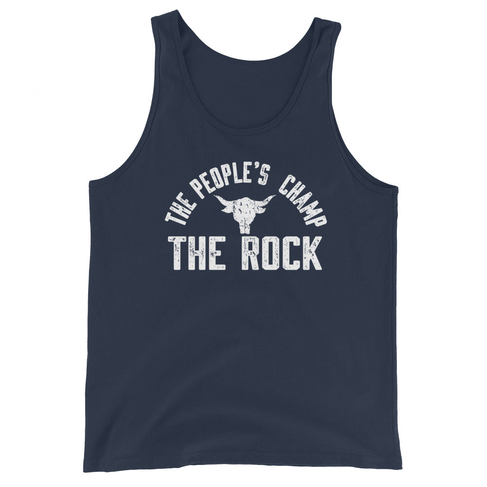[Color:Navy] The Rock "People's Champ" Tank Top