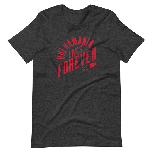 [Color:Dark Grey Heather] Hulk Hogan "Hulkamania Lives Forever" T-Shirt