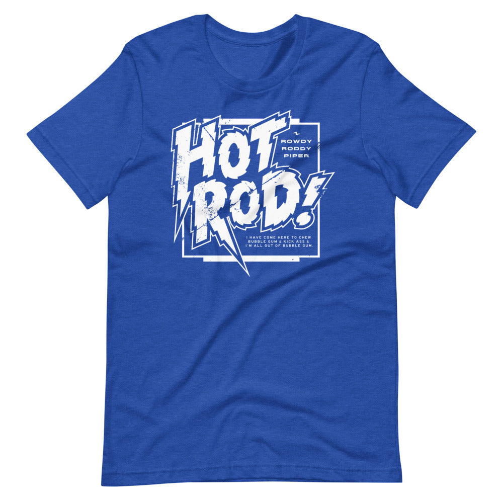 [Color:Heather True Royal] Rowdy Roddy Piper "Hot Rod! Logo" T-Shirt
