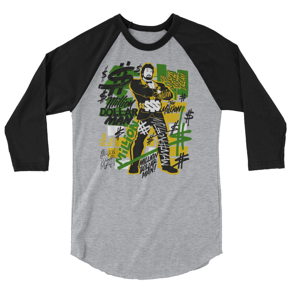 “Million Dollar Man” Ted DiBiase "Millions" 3/4 Sleeve Raglan Shirt