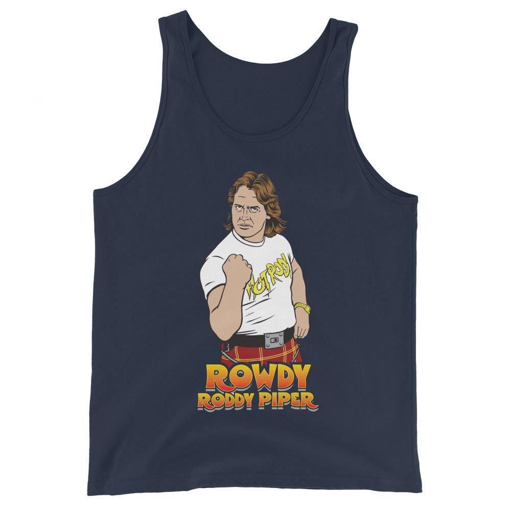 [Color:Navy] Rowdy Roddy Piper "Illustrated" Tank Top
