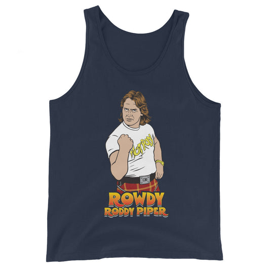 [Color:Navy] Rowdy Roddy Piper "Illustrated" Tank Top