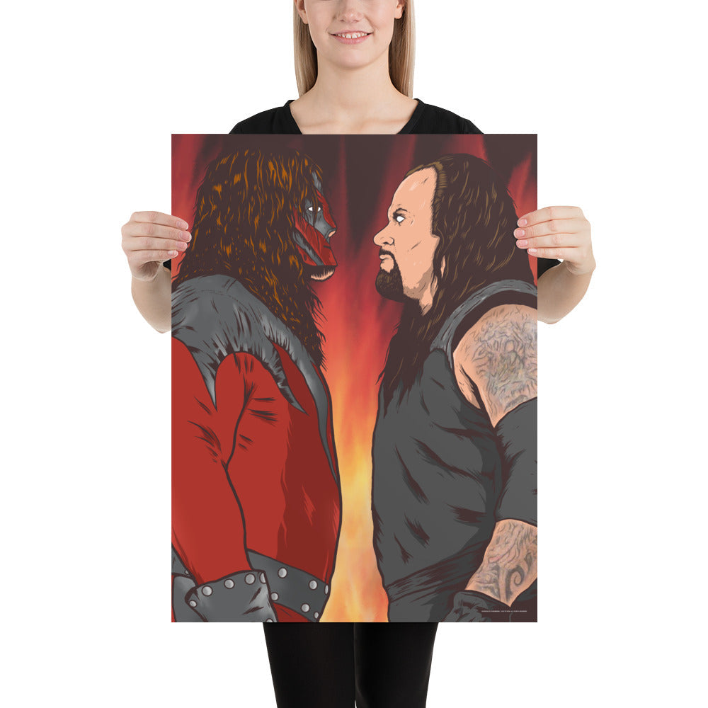 Kane vs Undertaker 18x24 Giclée Print