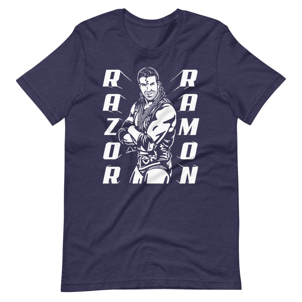 [Color:Heather Midnight Navy] Razor Ramon "Illustrated" T-Shirt
