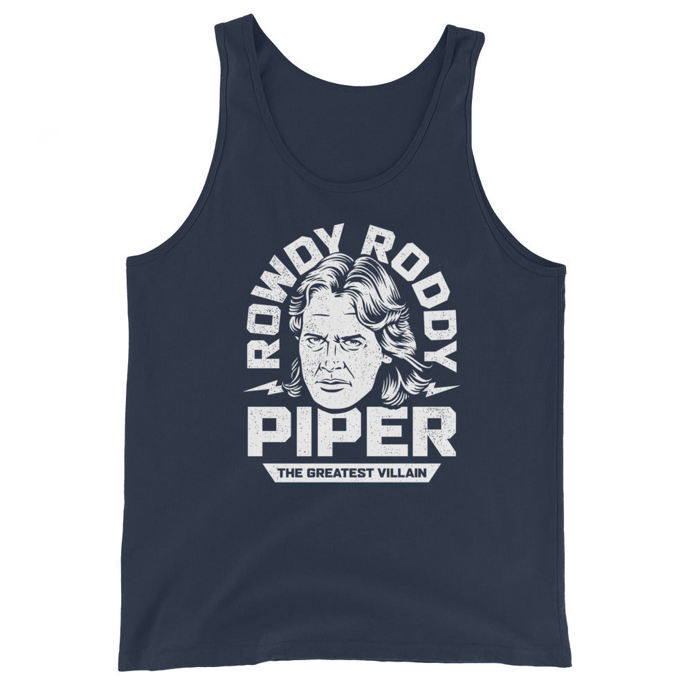 [Color:Navy] Rowdy Roddy Piper "The Greatest Villain" Tank Top