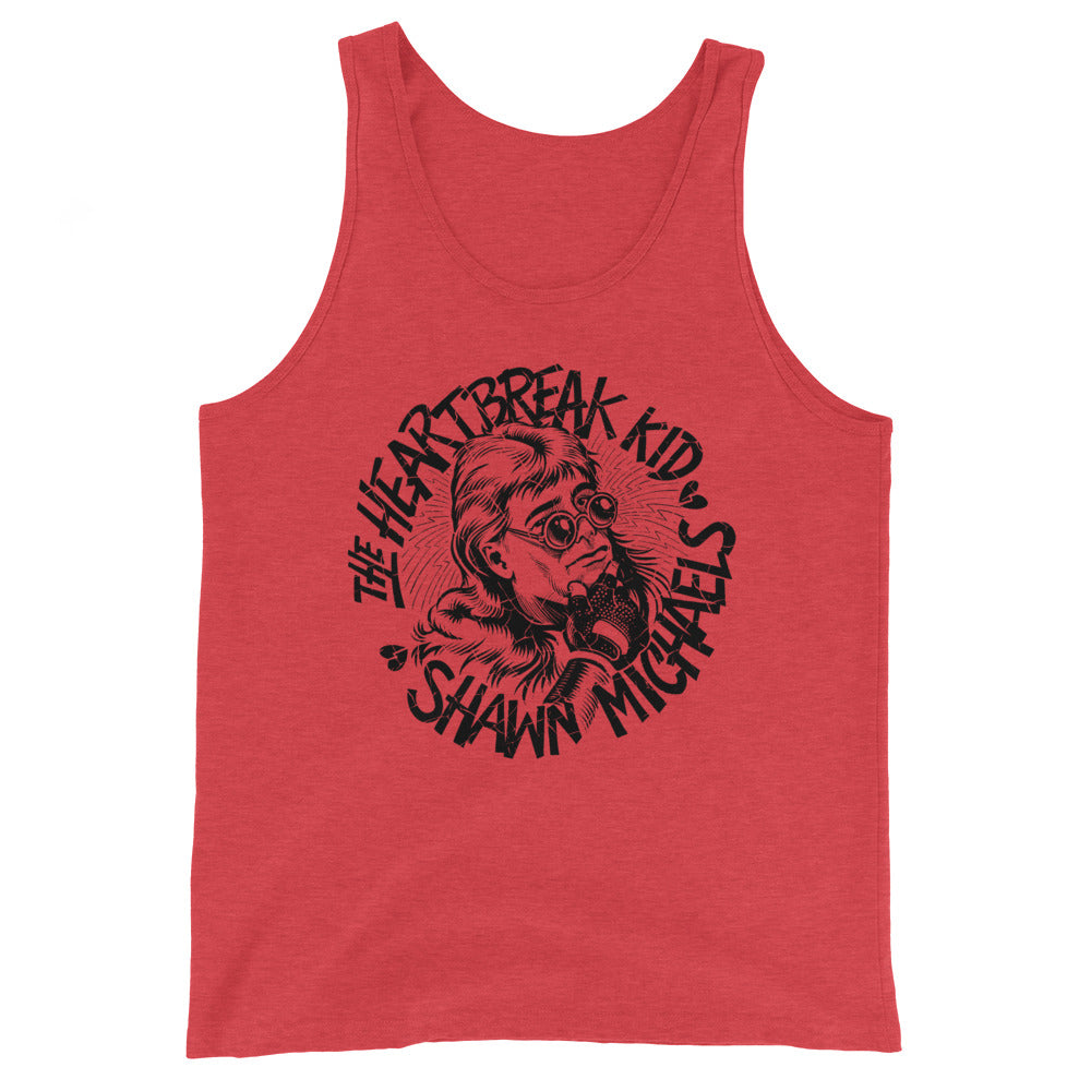 [Color:Red Triblend] Shawn Michaels "Heartbreak Sketch" Tank Top