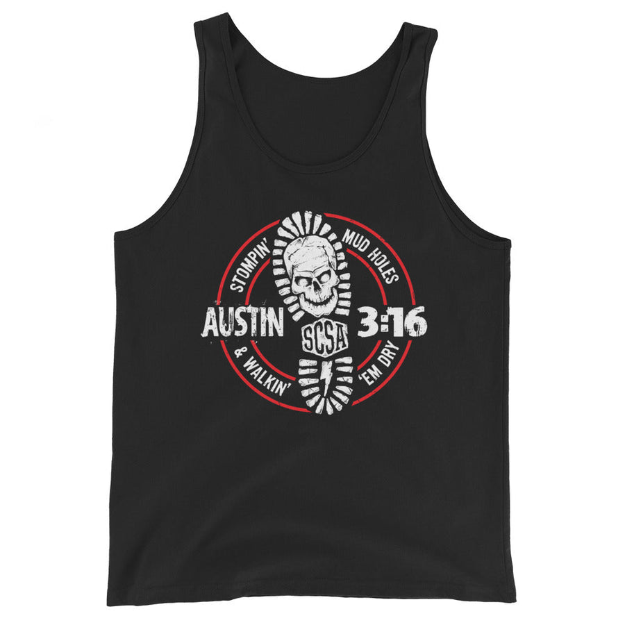 [Color:Black] Stone Cold Steve Austin "Stompin' Mudholes" Tank Top
