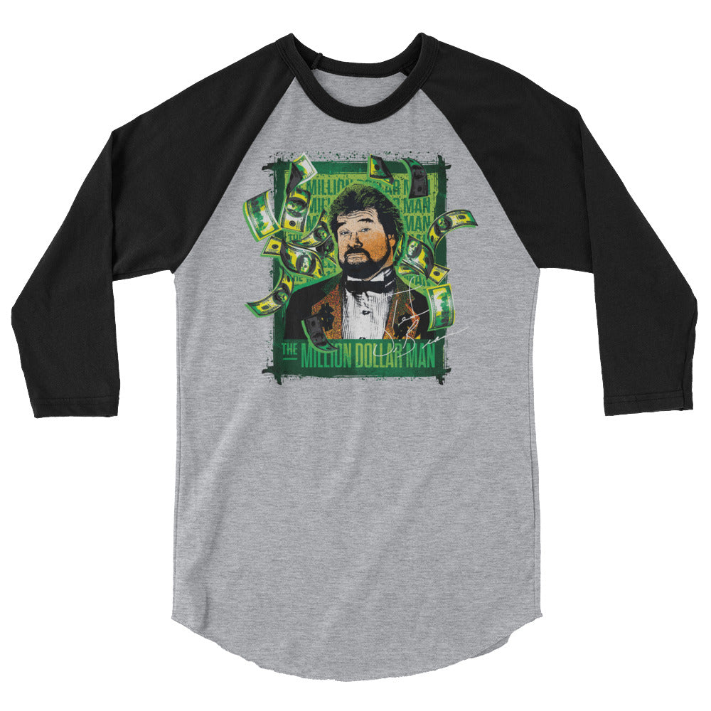 “Million Dollar Man” Ted DiBiase "Money" 3/4 Sleeve Raglan Shirt