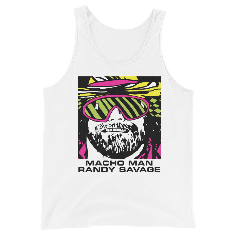 [Color:White] Macho Man Randy Savage "Zoomed In" Tank Top