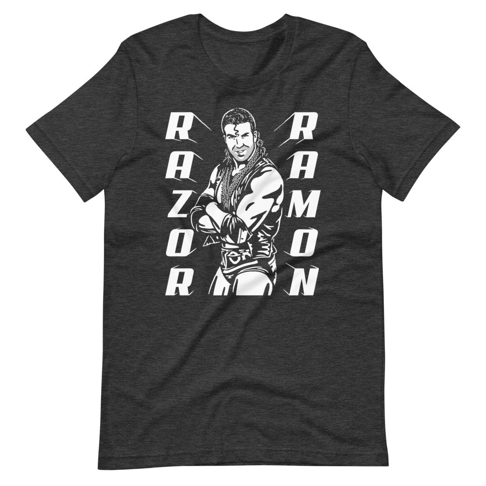 [Color:Dark Grey Heather] Razor Ramon "Illustrated" T-Shirt