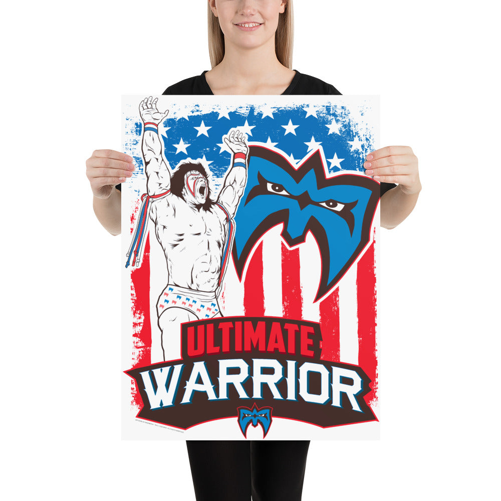Ultimate Warrior "Americana" 18x24 Giclée Art Print Poster