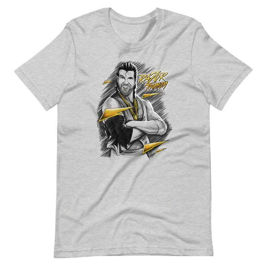 [Color:Athletic Heather] Razor Ramon "Sketch" T-Shirt