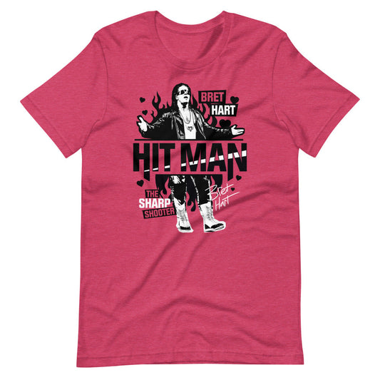 [Color:Heather Raspberry] Bret Hart "Sharpshooter" T-Shirt