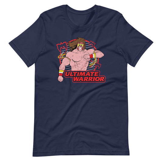 [Color:Navy] Ultimate Warrior Vintage Illustrated Graphic T-Shirt