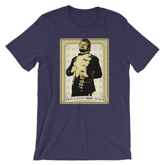 [Color:Heather Midnight Navy] “Million Dollar Man” Ted DiBiase "Portrait" T-Shirt