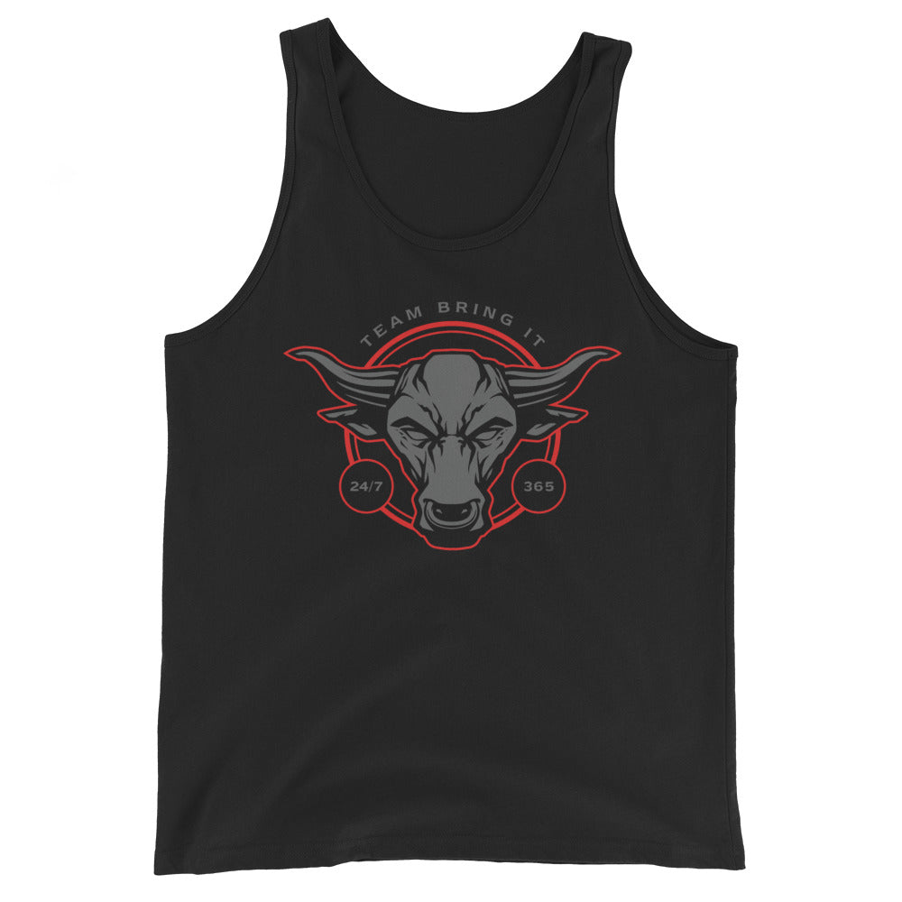 [Color:Black] The Rock "Team Bring It Bull" Tank Top