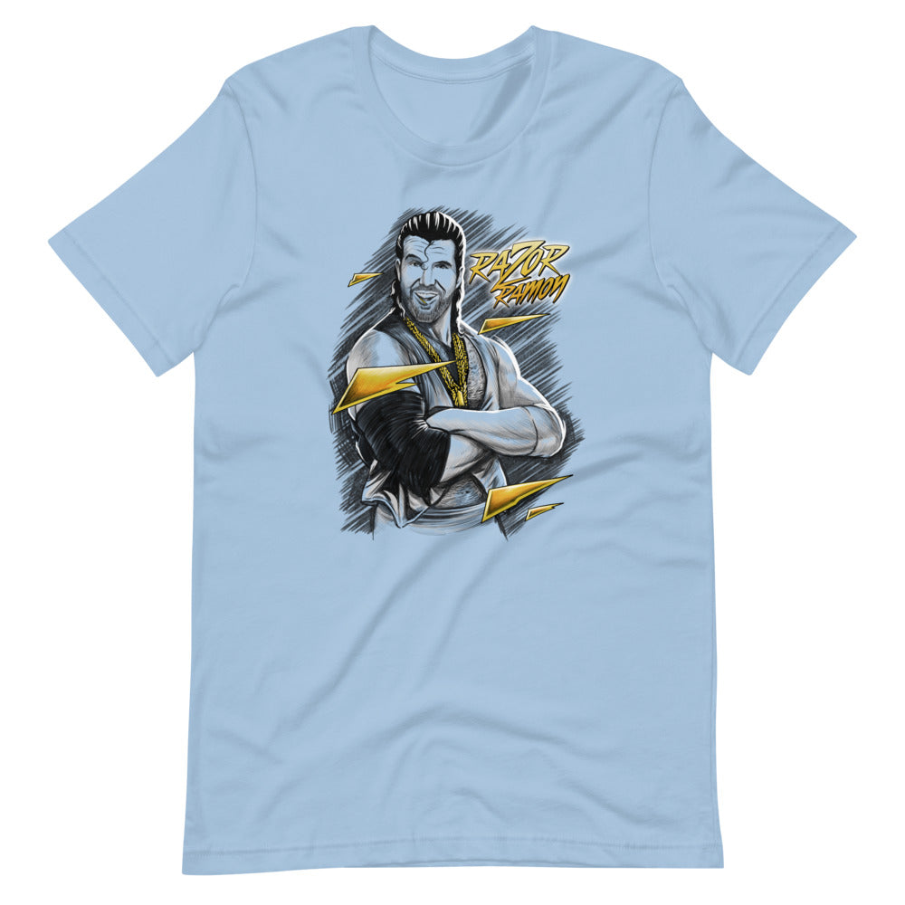 [Color:Light Blue] Razor Ramon "Sketch" T-Shirt