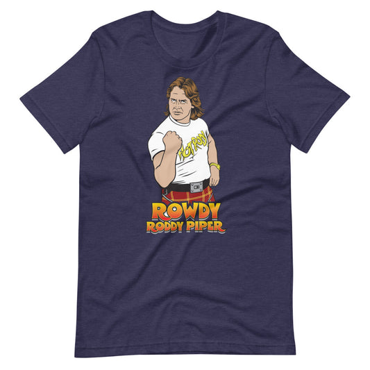 [Color:Heather Midnight Navy] Rowdy Roddy Piper "Illustrated Pose" T-Shirt