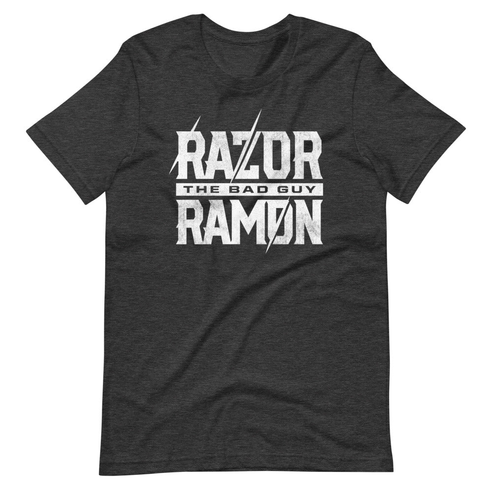 [Color:Dark Grey Heather] Razor Ramon "Bad Guy Logo" T-Shirt