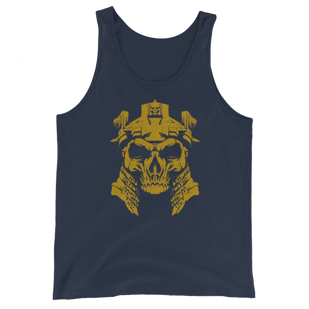 [Color:Navy] Triple H "Gold Skull" Tank Top