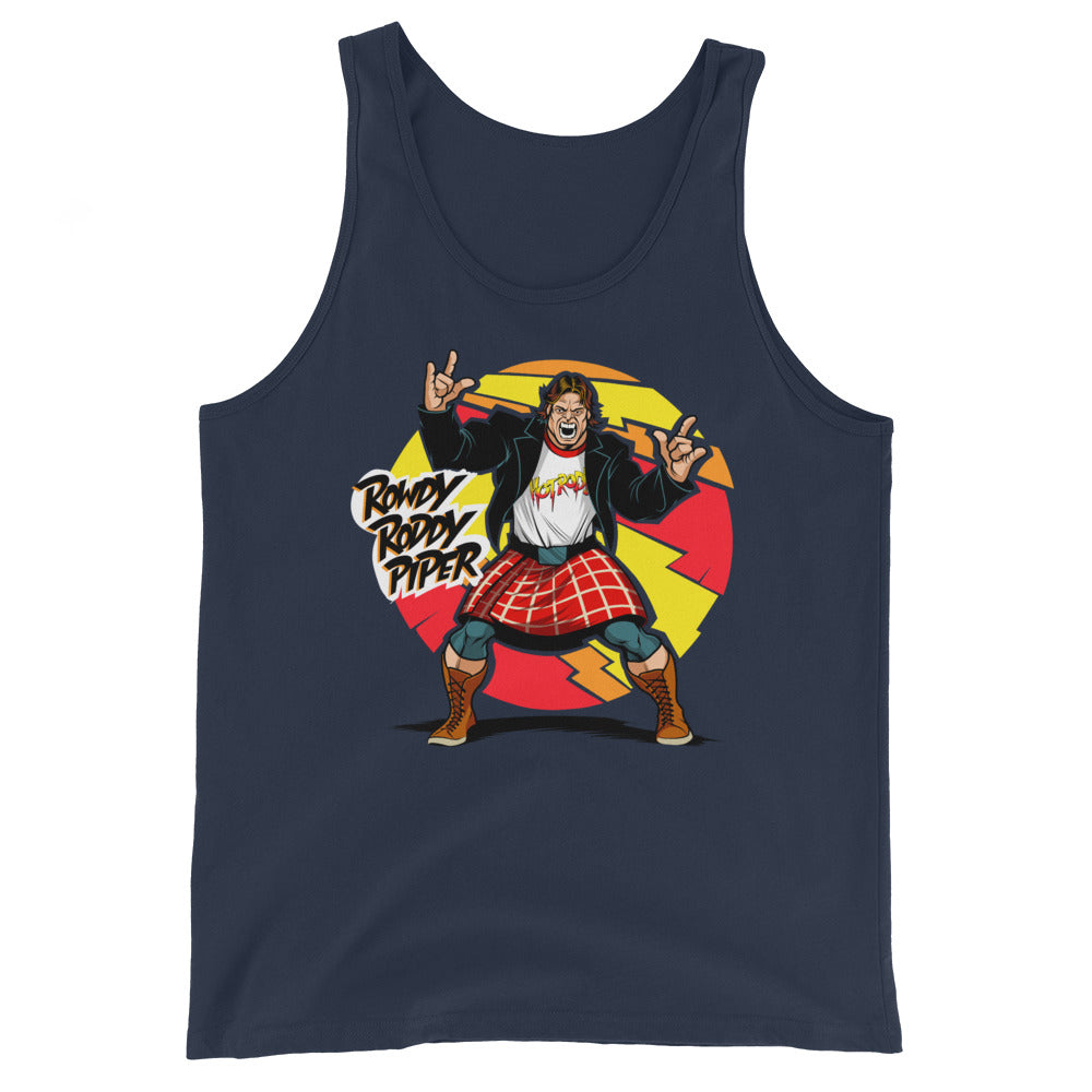 [Color:Navy] Rowdy Roddy Piper "Get Rowdy" Tank Top