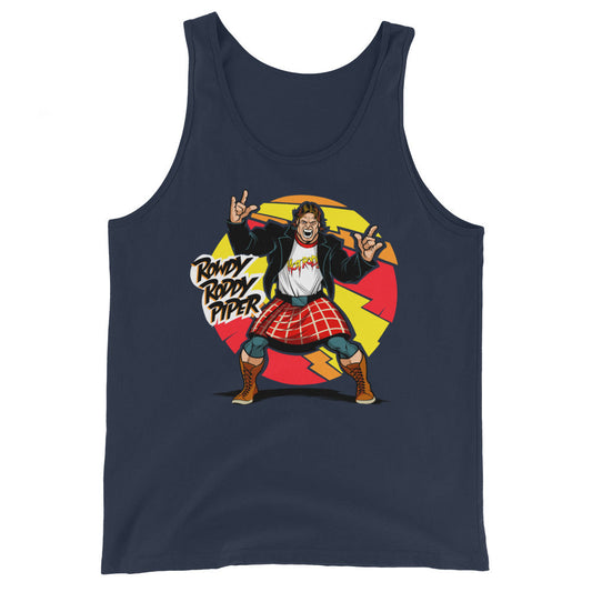[Color:Navy] Rowdy Roddy Piper "Get Rowdy" Tank Top