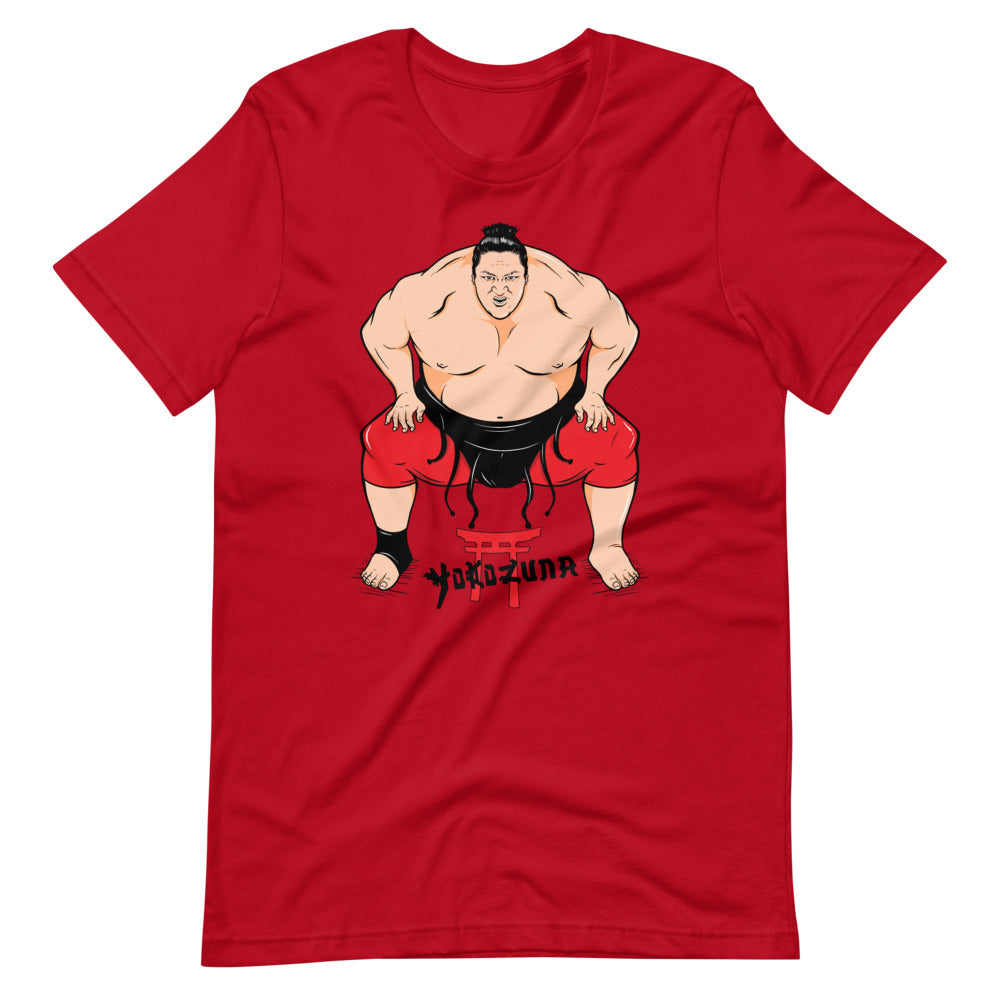 [Color:Red] Yokozuna Illustrated Graphic T-Shirt