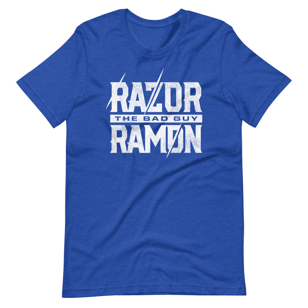 [Color:Heather True Royal] Razor Ramon "Bad Guy Logo" T-Shirt