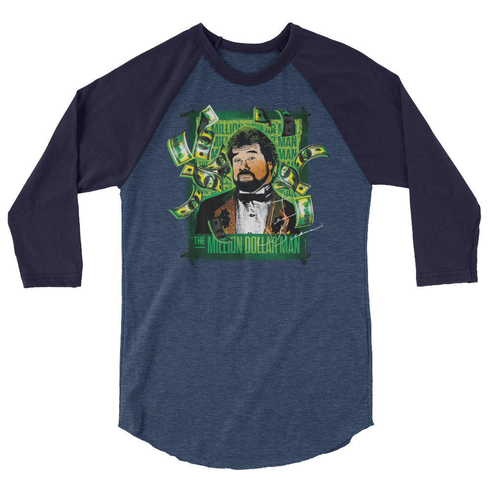 “Million Dollar Man” Ted DiBiase "Money" 3/4 Sleeve Raglan Shirt