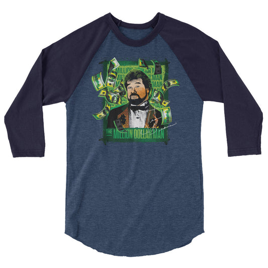 “Million Dollar Man” Ted DiBiase "Money" 3/4 Sleeve Raglan Shirt