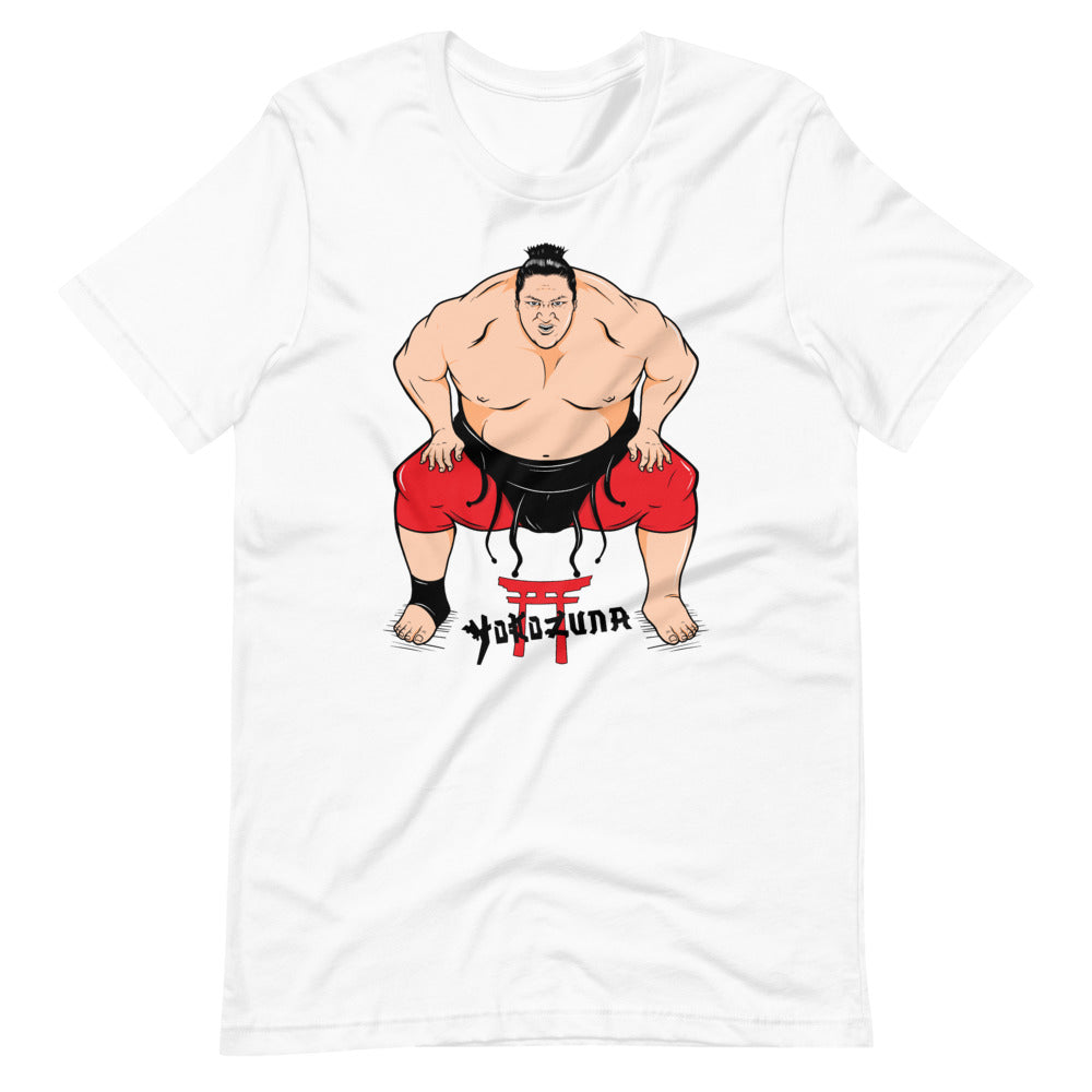 [Color:White] Yokozuna Illustrated Graphic T-Shirt