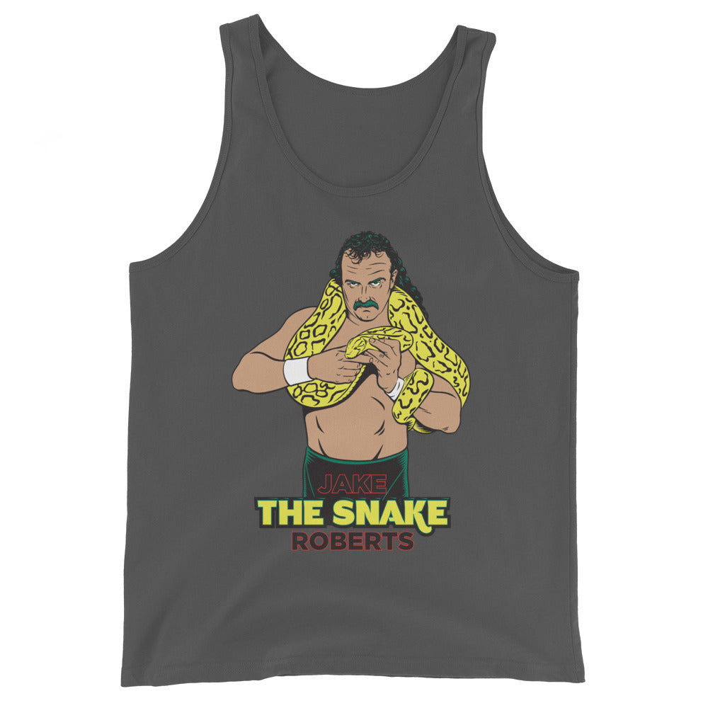 [Color:Asphalt] Jake The Snake Roberts "Damien" Tank Top