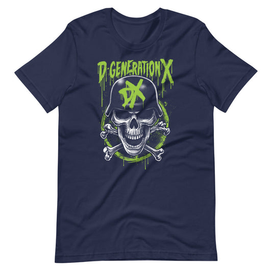 [Color:Navy] D-Generation X "DX Army Skull" T-Shirt