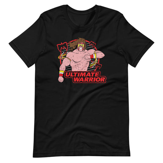 [Color:Black] Ultimate Warrior Vintage Illustrated Graphic T-Shirt