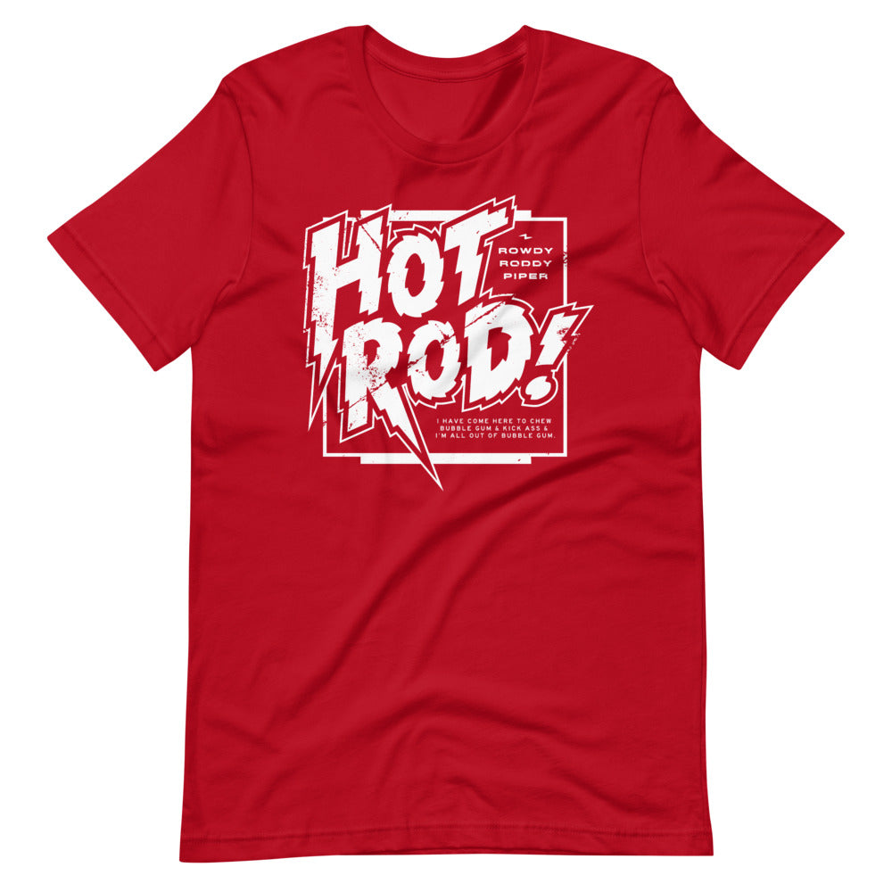 [Color:Red] Rowdy Roddy Piper "Hot Rod! Logo" T-Shirt