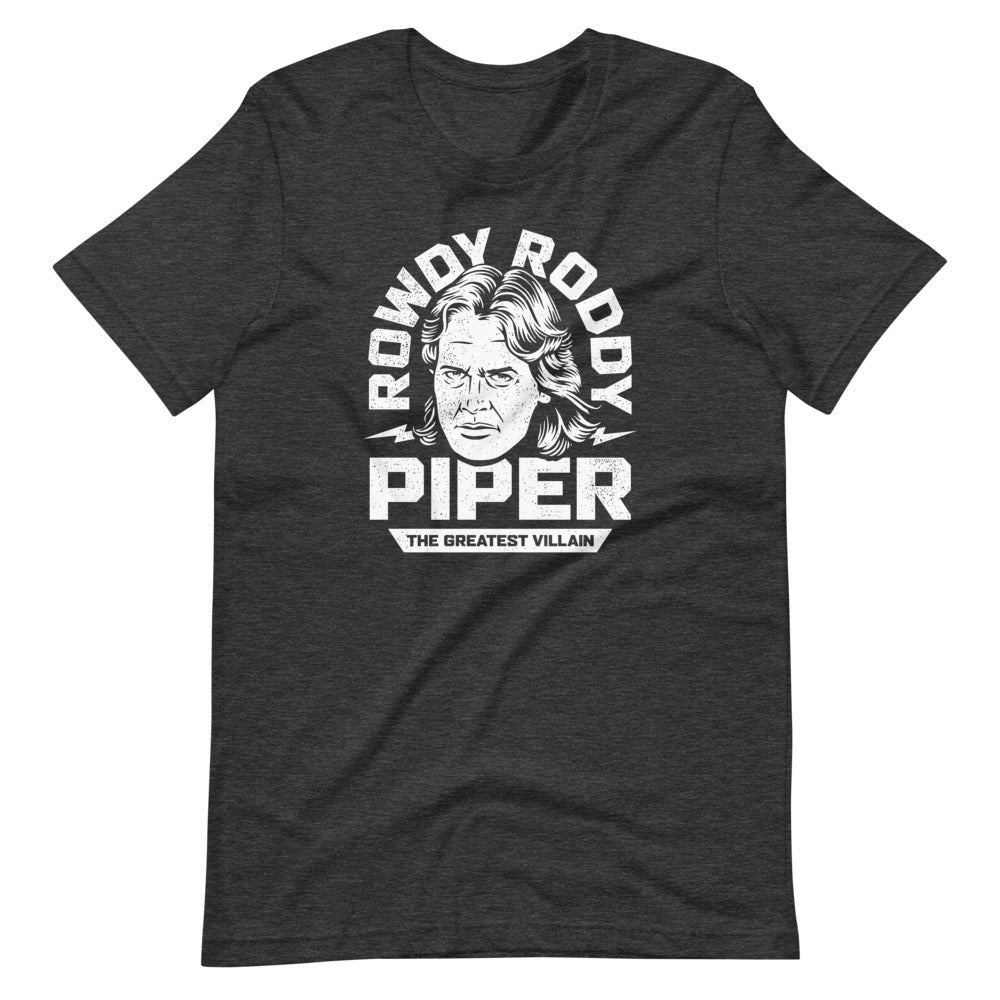 [Color:Dark Grey Heather] Rowdy Roddy Piper "Greatest Villain" T-Shirt