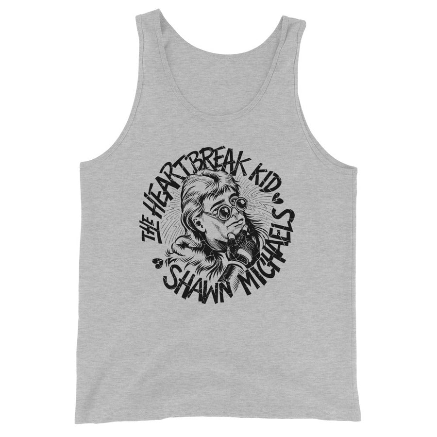 [Color:Athletic Heather] Shawn Michaels "Heartbreak Sketch" Tank Top